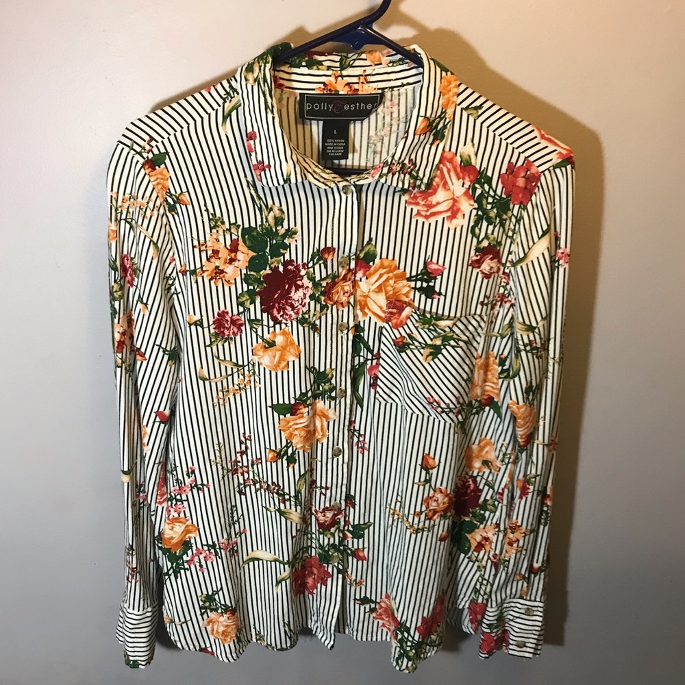 Polly & Esther Floral Button Up